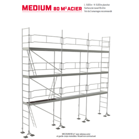 Échafaudage Maçon M49 MEDIUM Structure + Plancher acier + Accès - TUBESCA-COMABI