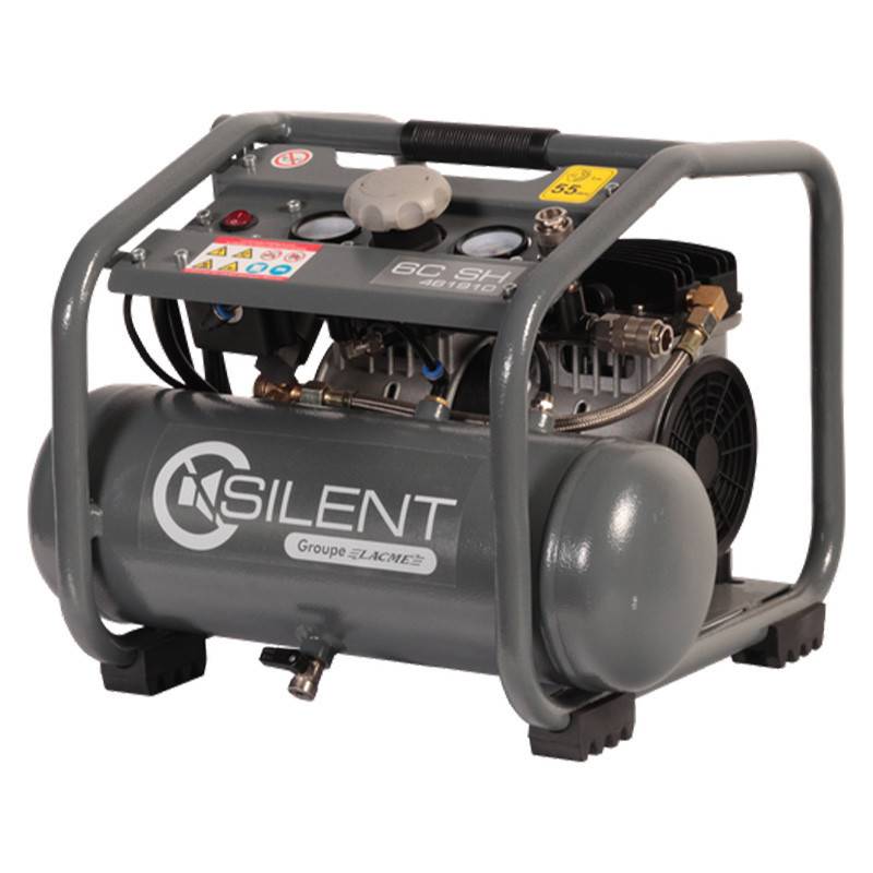 LACME SILENT 6C SH - Compresseur d'air électrique portatif silencieux sans huile 6 litres 230V - 6m³/h