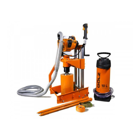 GOLZ KB350 - Pack Carotteuse de canalisations STIHL 2T Ø350 sur Bâti inclinable + Couronne + Pulvérisateur 10L