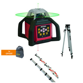 Pack Laser Rotatif Vert METRICA BRAVO ROTATIVO HV4 avec Trépied Pro + Mire + Sac Offert