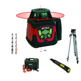 METRICA BRAVO ROTATIVO HV Rouge - Pack Laser Rotatif  avec trépied + mire + cutter offert
