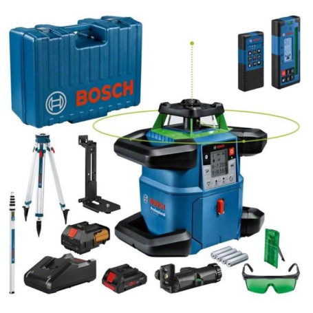 BOSCH GRL 650 CHVG - Pack Laser Connecté Rotatif Vert avec Trépied et Mire