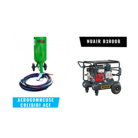 ACF Kit Aérogommage COLIBRI avec Compresseur thermique NUAIR B3800 + Epurateur d'Air P137