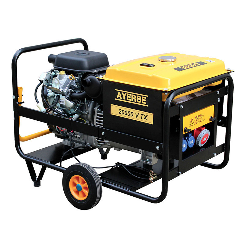 AYERBE AY 20000 V TX E - Groupe électrogène triphasé essence sur chariot avec roues