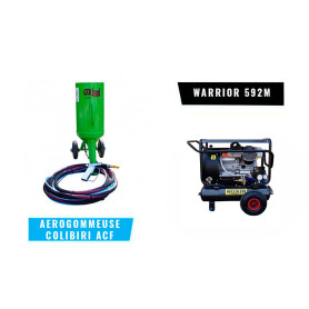 ACF Kit Aérogommage COLIBRI avec Compresseur électrique WARRIOR 592M + Epurateur d'Air P137