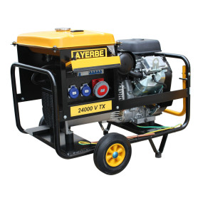 AYERBE AY 24000 V TX E - Groupe électrogène triphasé essence sur chariot avec roues