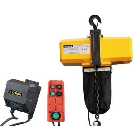 AYERBE AY 1000 EC - Elévateur à chaîne 230V avec télécommande sans fil  - Capacité 950kg - 2