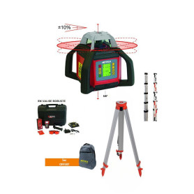 METRICA BRAVO ROTATIVO INCLIGRAD 2 -  Pack Laser Rotatif Digital Double Pente avec trépied + Mire + Sac Offert