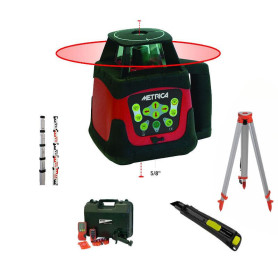 METRICA BRAVO ROTATIVO HV Rouge - Pack Laser Rotatif avec trépied + mire + cutter offert