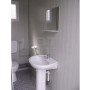 Sanitaire PMR raccordable neuf avec WC PMR, Lavabo PMR, WC et Lave-mains - Vue lavabo