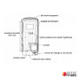 WC CHIMIQUE NEUF AVEC VANNE DE RACCORDEMENT ET LAVE-MAINS - PLAN TECHNIQUE