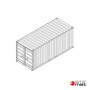 container de stockage 20 pieds plan 3D