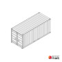 container de stockage 20 pieds plan 3D