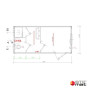 Bungalow Neuf 5M avec 2 Pièces pour WC, Douche et Lave-Mains SD2 - Série Standard - plan intérieur 2