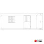 Bungalow de Chantier Modèle Isoplus - De 5 mètres - Plan extérieur