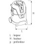 SIDAMO DCP 25 - Aspirateur eau et poussières avec cuve polyéthylène - Dimensions