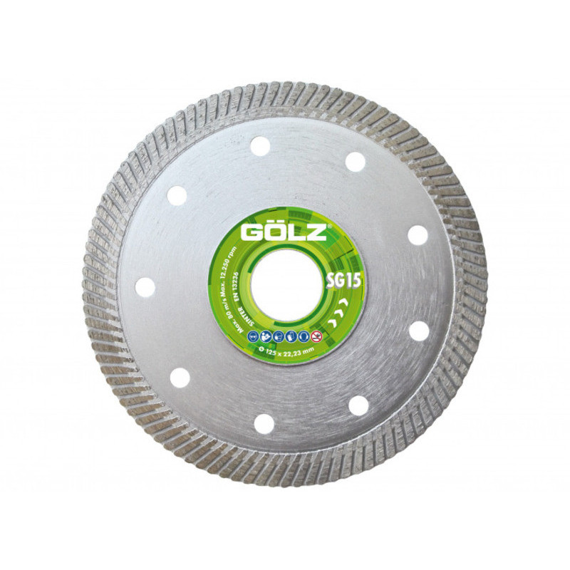 GOLZ SG15 Ø125 - Disque Diamant Grès Cérame Technique