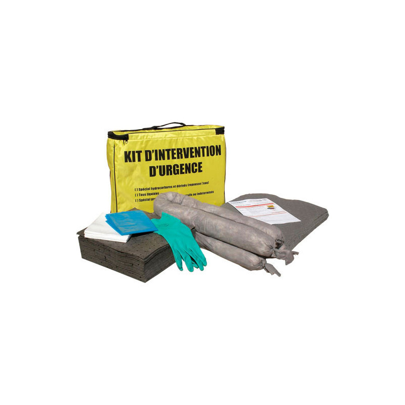 Kit Antipollution tous Liquides Transportable - 22L ou 45L au choix - Vue d'ensemble