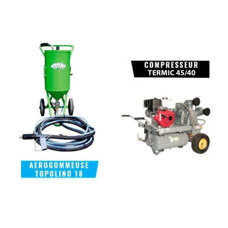 Pack - Aérogommeuse ACF TOPOLINO 18 + Compresseur LACME 45/40-2