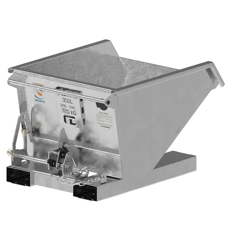 SECATOL BAB FU V3 - Benne Auto-Basculante à Foureaux Uniprises - 300l galvanisée