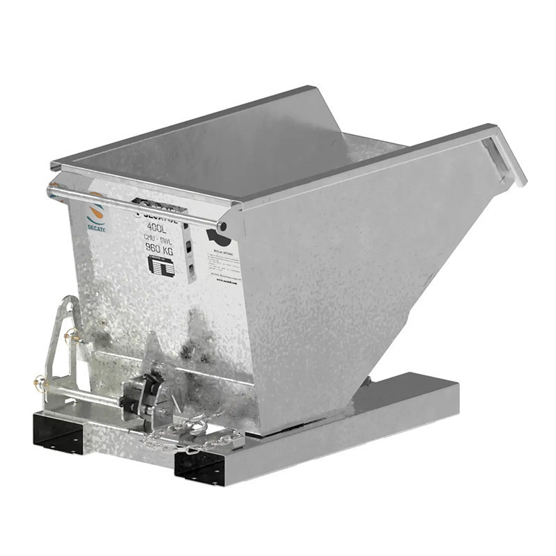 SECATOL BAB FU V3 - Benne Auto-Basculante à Foureaux Uniprises - 300l galvanisée