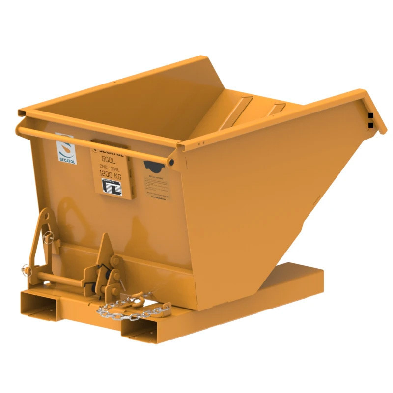 SECATOL BAB FU V3 - Benne Auto-Basculante à Foureaux Uniprises - 500l peinte renforcée