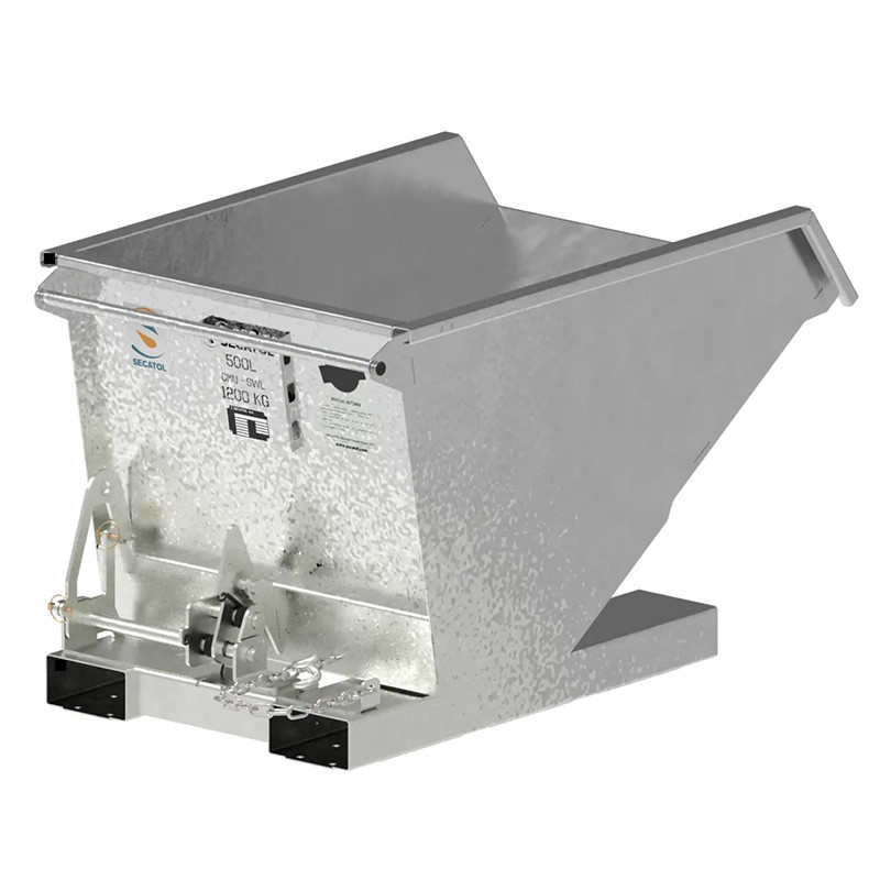 SECATOL BAB FU V3 - Benne Auto-Basculante à Foureaux Uniprises - 500l peinte galvanisée