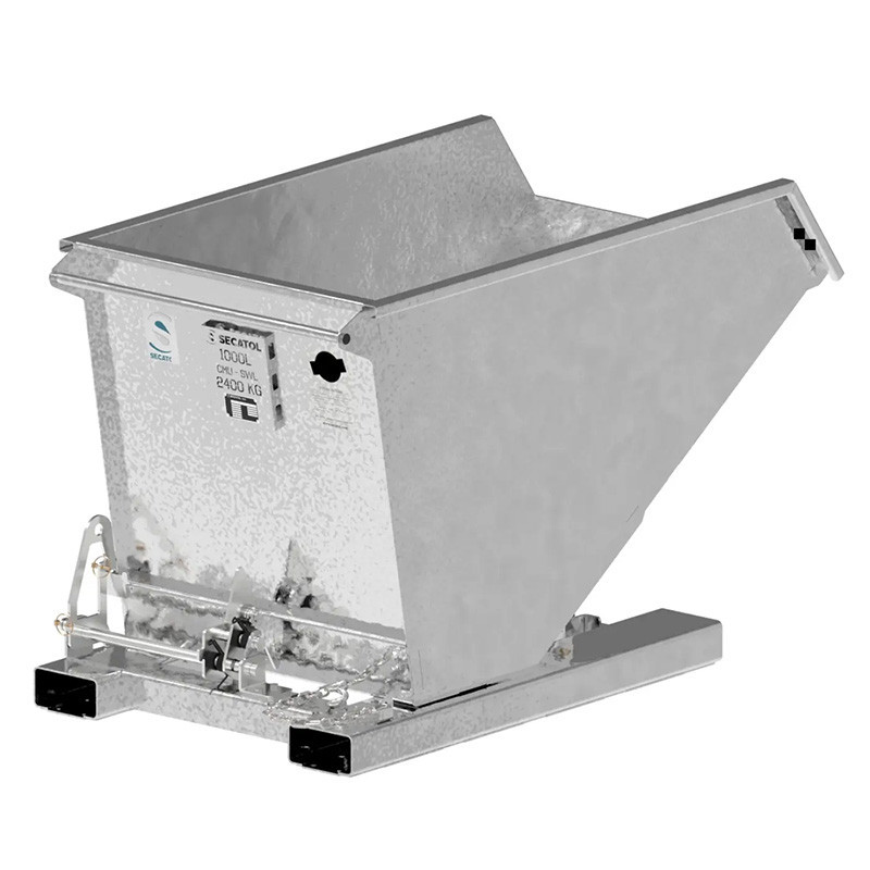 SECATOL BAB FU V3 - Benne Auto-Basculante à Foureaux Uniprises - 1000l galvanisée