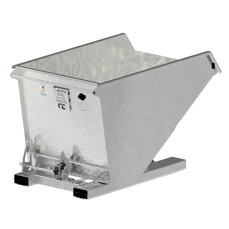 SECATOL BAB FU V3 - Benne Auto-Basculante à Foureaux Uniprises - 1500l galvanisée