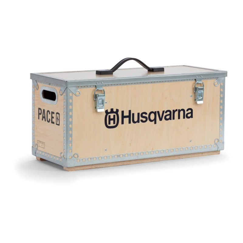 HUSQVARNA BOX X - Coffre en bois pour 2  Batteries et 1 Chargeur