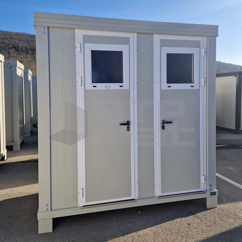 Bloc sanitaire préfabriqué de chantier - 1 WC, 1 lavabo double (neuf)