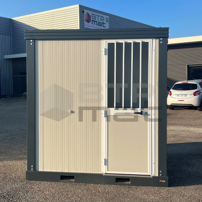 Bloc sanitaire préfabriqué de chantier - 1 WC, 1 Douche, 1 Lavabo, 1 Urinoir (neuf)