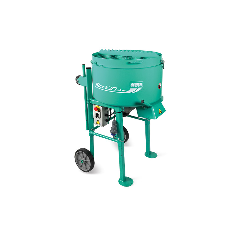 IMER MIX 120 PLUS - Malaxeur Électrique 230V 1,4kW Granulométrie 8 mm - Cuve 120 L