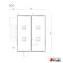 Ensemble de 4 bungalows de chantier 6 m – plan 1