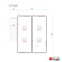 Ensemble de 4 Bungalows de Chantier 6m – Série Superposable R+1