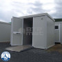 Bloc Sanitaire PMR neuf avec WC PMR, Lavabo PMR, WC standard et Lave-mains - droit - portes ouvertes