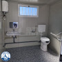 Sanitaire PMR raccordable neuf avec WC PMR et Lavabo PMR - Vue de la salle d'eau
