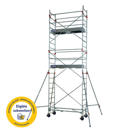 DUARIB ROLLSTAR - ECHAFAUDAGE ROULANT EN ACIER - LONG. 2M05 - GC MONOBLOC