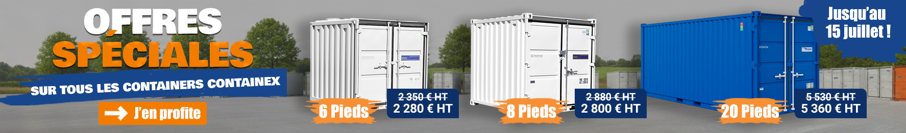 Promos sur les containex