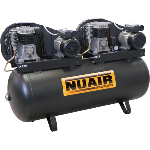 NUAIR B3800B/270L TANDEM - Compresseur électrique de chantier à piston 2x3 CV